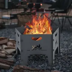 Costway Fire Pit for Outside 19 Inches Collapsible Portable Plug Fire Pit with Storage Bag