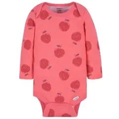 Gerber Baby Girls' Long Sleeve Onesies&reg; Bodysuits, 3-Pack