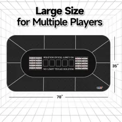 GSE 70" x 35" Casino Texas Hold'em Tabletop Layout Mat with Carrying Bag, Non-Slip Rubber Layout Mat