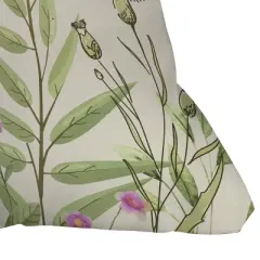 20"x20" Deny Designs Nadja Little Blooming Wildflowers Square Outdoor Throw Pillow Beige