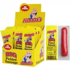 Hannah's 1.7oz Big Pickled Sausages (No Pork) 20-ct Boxes - 2 Boxes