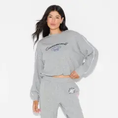 Women's Cinnamoroll Bubble Hem Graphic Sweatshirt - Light Gray