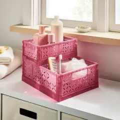 Small Foldable Crate Pink - Brightroom&trade;