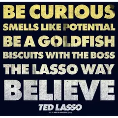 Men's Ted Lasso Be Curious Quote Stack T-Shirt