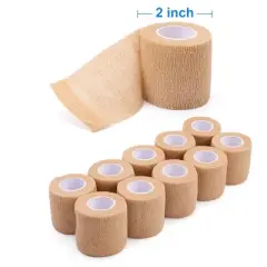 LotFancy Self Adhesive Bandage Wrap, 12 Pack, 2" x 5 Yards Non Woven Medical Tape