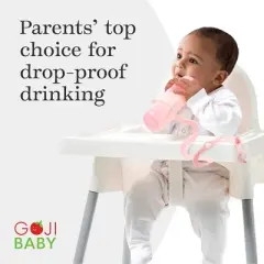 Goji Baby Bottle Bungees - Sippy Cup Holder Strap - Sippy Cup and Toy Safety Tether - For Kids Ages 0-36 Months [Pink 1pk]