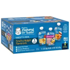 Gerber Toddler Fruit & Veggie Value Pack Baby Food Pouches - 9ct/31.5oz