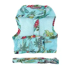Doggie Design Cool Mesh Dog Harness with Leash - Surfboards and Palms