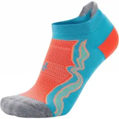 Balega Women's Enduro No Show Running Socks - Aqualine/Neon Coral