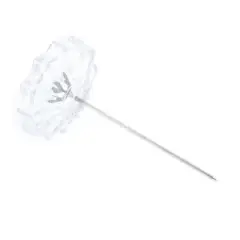 Unique Bargains Steel Silver Tone Clear White Memo Holder 2.9" x 5.7"(D*H) 1 Pc