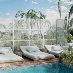 Wooakway 47" x 72" Black Metal Garden Trellis Privacy Screen Indoor Outdoor Room Divider Lattice Panel