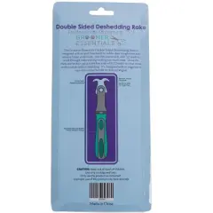 Groomer Essentials Double-Sided Deshedding Rake 12/23 Blades - Dog Brush for Shedding and Mat Removal, Ideal for Medium to Long Coats
