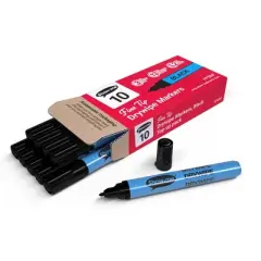 Show-me&reg; Fine Tip Slim Barrel Dry Erase Markers, Black, Box of 10