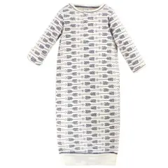 Touched by Nature Baby Boy Organic Cotton Henley Long-Sleeve Gowns 3pk