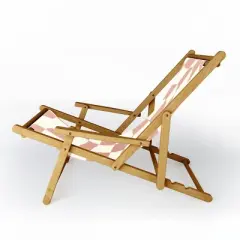 Little Dean Checkers Coral Summer Beach Sling Chair - Pink - Deny Designs