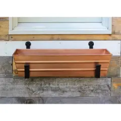 22" Wide Rectangular Steel Planter Box with Wall Brackets: ACHLA Designs, Indoor/Outdoor Use