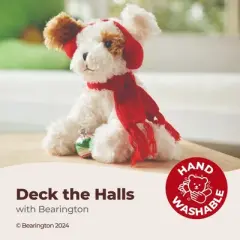 Bearington Chilly The Stuffed Dog, Small Christmas Stuffed Animals, 7.5 In White Dog Stuffed Animal, Holiday Stuffed Animal Gift