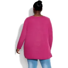 Women's Plus Size Opal Hacci Knit Top  - Plum | AVENUE