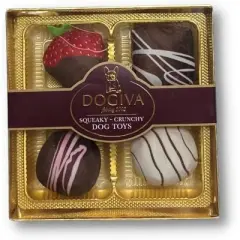 fabdog Dogiva Box of Chocolates Dog Squeak Toy