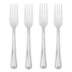(8 pack) Lace Dinner Fork Set, Silver Stainless Steel, 4 Count