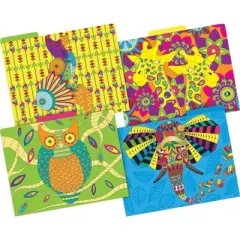 Barker Creek Bohemian Animals 14pt Letter-Size File Folders Multi-Design Set 24 per Set: Stationery, Top Tab, 50 Sheet Capacity