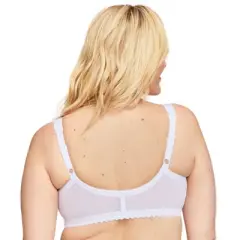 Glamorise Womens MagicLift Front-Closure Support Wirefree Bra 1200 White