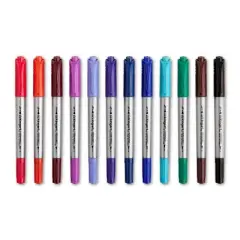 KINGART Permanent Twin-Tip&trade; Pens 12 Colors