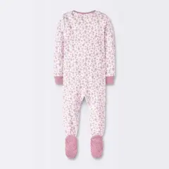 Baby Girls' 3pk Floral Tight Fit Sleep N' Play - Cloud Island&trade; Peach