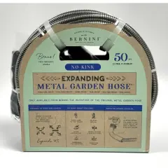 BERNINI 50' Expanding Metal Garden Hose Silver