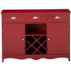 Kings Brand Furniture Buffet Server Console Table With Wine Storage, Red