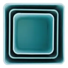 MegaChef 3 Piece Square Iron Canister Set in Turquoise