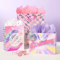 20ct Tissue Paper Pink/Purple/Silver Foil Star Print - Spritz&trade;: Gift Bag Tissue Papers, 20 Pack, Multicolor, All Occasions
