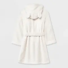 Girls' Bear Hooded Fleece Robe - Cat & Jack&trade; Cream