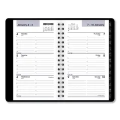 DayMinder Weekly Pocket Appointment Book with Telephone/Address Section, 6 x 3.5, Black Cover, 12-Month (Jan to Dec): 2026