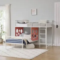 Twin Modern Cut-Out L-Shaped Metal Bunk Bed - Saracina Home