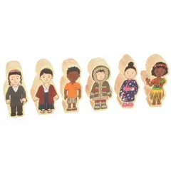 Kaplan Early Learning Children Around the World Wooden Figures - Set of 17