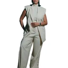 ELOQUII Women&rsquo;s Plus Size Longline Wide Leg Pant