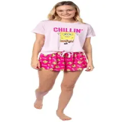 Nickelodeon SpongeBob SquarePants Womens' Chillin' Pajama Set Shorts Pink