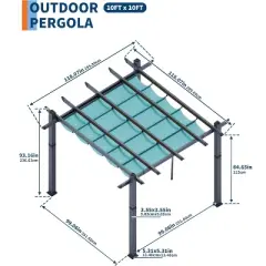 GustoWave Patio 10x10 Ft Outdoor Pergola Gazebo for Backyard Garden Porch