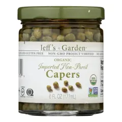 Jeff's Garden Organic Imported Non-Pareil Capers - Case of 6/6 oz