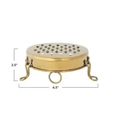 Storied Home Round Stainless Steel Footed Grater, Gold Finish