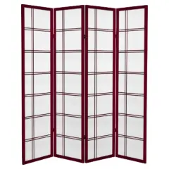 6 ft. Tall Canvas Double Cross Room Divider 4 Panels - Oriental Furniture