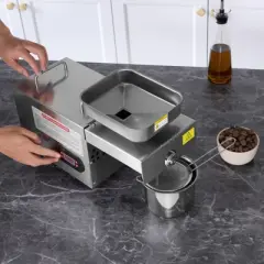 VEVOR Electric Oil Press Machine, 850W Stainless Steel Oil Extractor Machine, 0-300℃ / 32 - 572 ℉ Adjustable Temperature, Silver