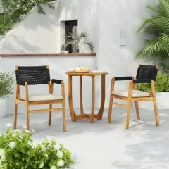 Christopher Knight Home Joueyf  3 Pieces Rustic Patio Acacia Bistro Set