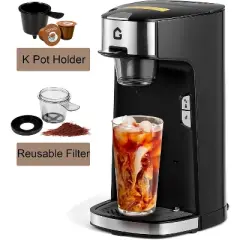 Single Serve Coffee Maker, Kcup Coffee Machine,Fast Brew, 8-12 Oz Brew Sizes One Cup Coffee Machine
