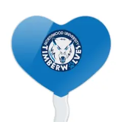 Northwood University Secondary Logo Heart Love Cupcake Picks Toppers Decoration Set of 6