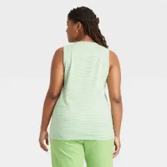 Houston White Adult Tank Top - Green Striped