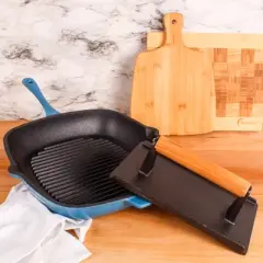 BergHOFF Neo 2Pc Cast Iron Grill Set, Grill Pan & Bacon/Steak Press