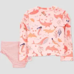 Carter's Just One You&reg; Toddler Girls' 2pc Mermaid Rash Guard Set - Pink