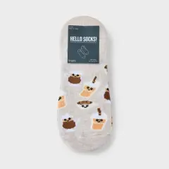 Women's Coffee & Croissants 3pk Liner Socks - Oatmeal Heather/Ivory/Pink 4-10